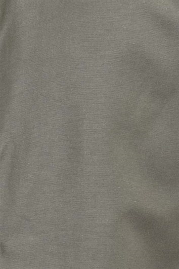 Erkek Slim Fit Dar Kesim Kısa Kollu Pamuklu Oxford Doku Kolay Ütülenebilir Haki Düğmeli Yaka Gömlek