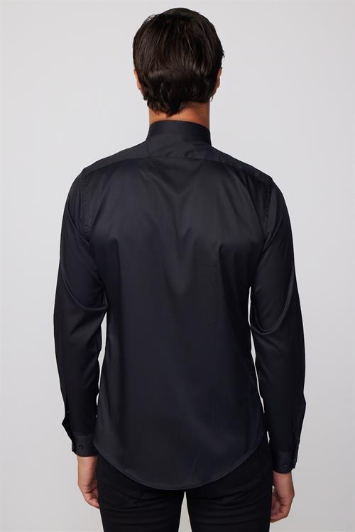 Slim Fit Uzun Kollu Likralı Düz Stretch Erkek Gömlek
