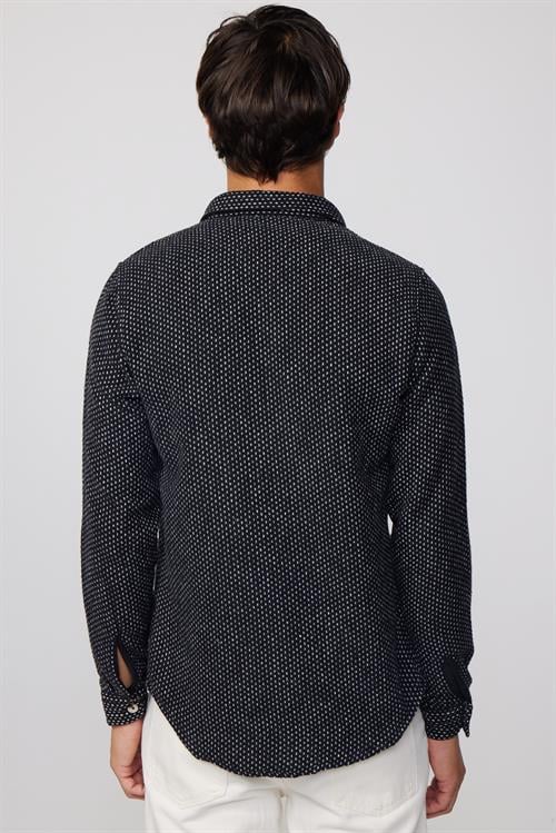 Erkek Slim Fit Dar Kesim Uzun Kollu Çizgili Çift Cepli Kışlık Oduncu Gömlek
