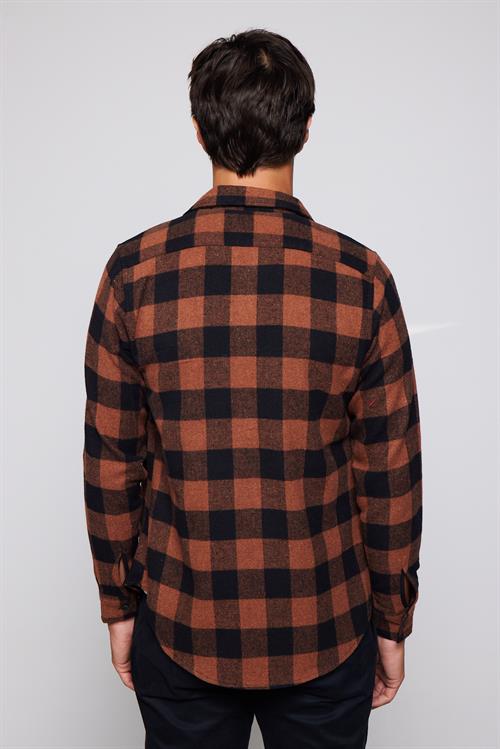 Erkek Slim Fit Dar Kesim Uzun Kollu Kareli Kışlık Oduncu Gömlek