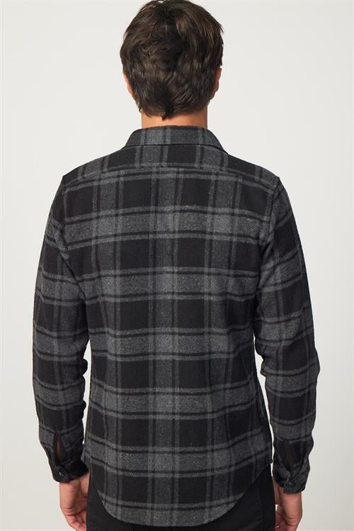 Erkek Slim Fit Dar Kesim Uzun Kollu Kareli Kışlık Oduncu Gömlek