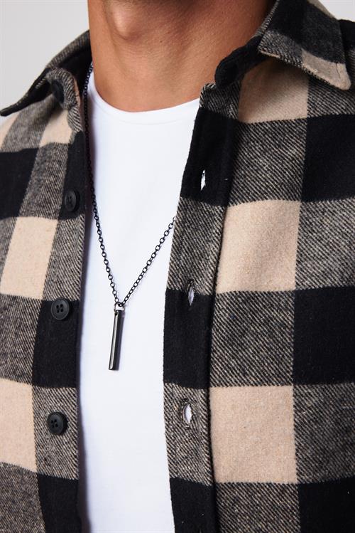 Erkek Slim Fit Dar Kesim Uzun Kollu Kareli Kışlık Oduncu Gömlek