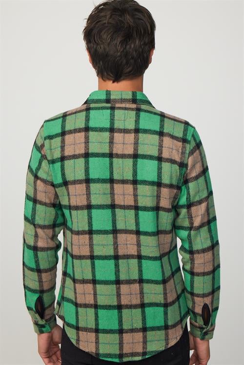 Erkek Slim Fit Dar Kesim Uzun Kollu Kareli Kışlık Oduncu Gömlek