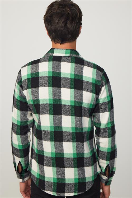 Erkek Slim Fit Dar Kesim Uzun Kollu Kareli Kışlık Oduncu Gömlek