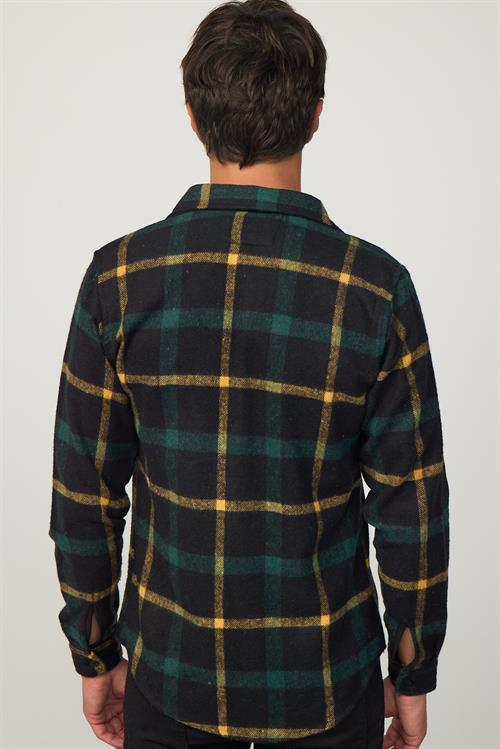 Erkek Slim Fit Dar Kesim Uzun Kollu Kareli Kışlık Oduncu Gömlek