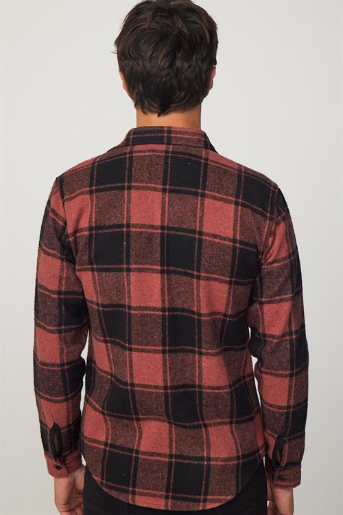 Erkek Slim Fit Dar Kesim Uzun Kollu Kareli Kışlık Oduncu Gömlek