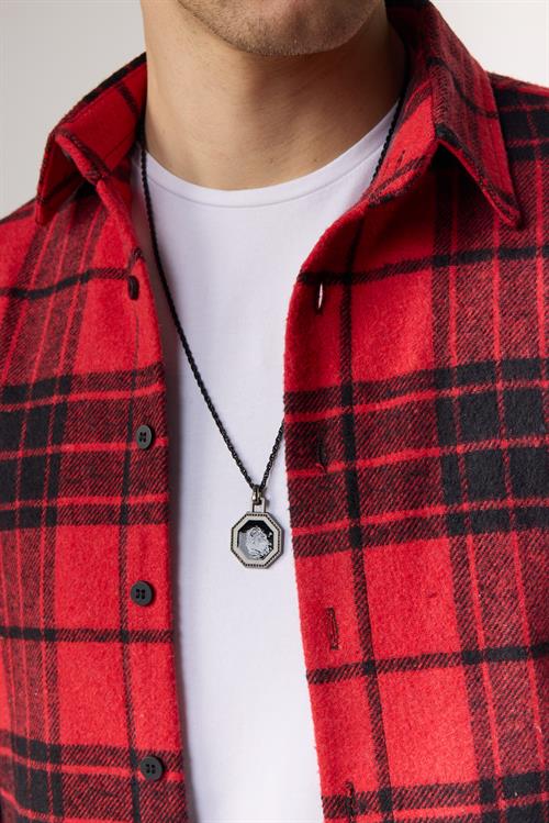 Erkek Slim Fit Dar Kesim Uzun Kollu Kareli Kışlık Oduncu Gömlek