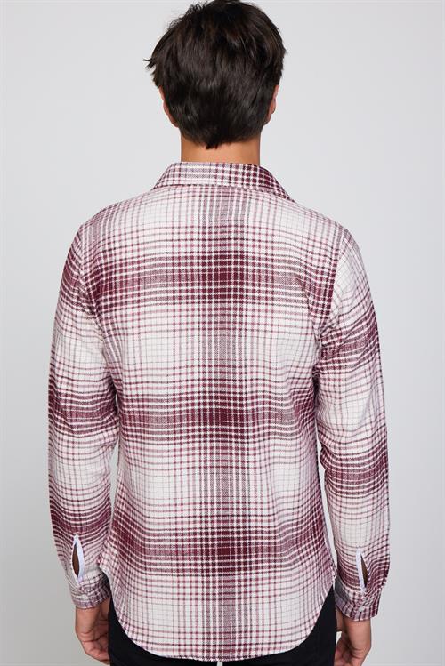 Erkek Slim Fit Dar Kesim Uzun Kollu Kareli Kışlık Oduncu Gömlek