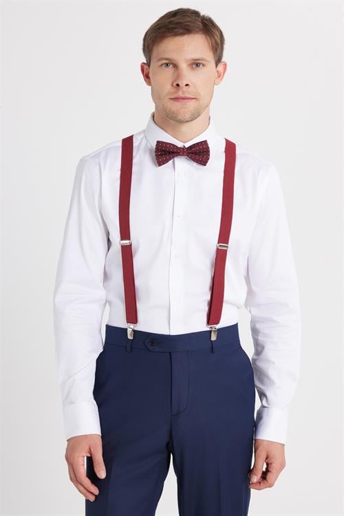 Erkek Slim Fit  Premium Likralı Pamuk Saten Beyaz Gömlek