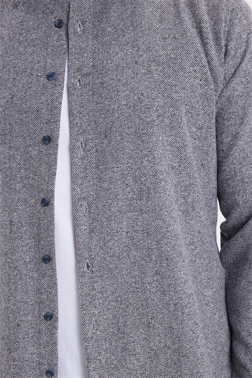 Erkek Slim Fit Dar Kesim Uzun Kollu Düz Kışlık Oduncu Gömlek