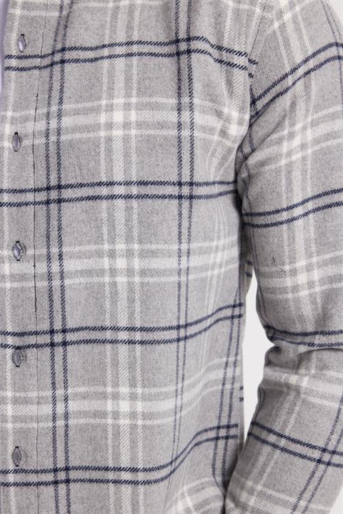 Erkek Slim Fit Dar Kesim Kareli Kışlık Oduncu Gömlek