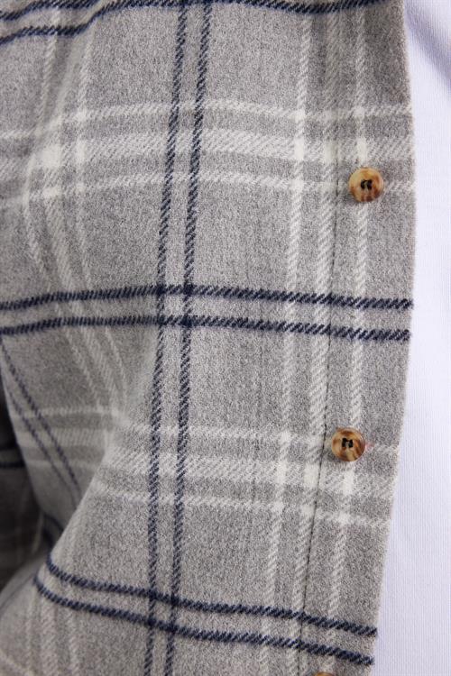 Erkek Slim Fit Dar Kesim Kareli Kışlık Oduncu Gömlek