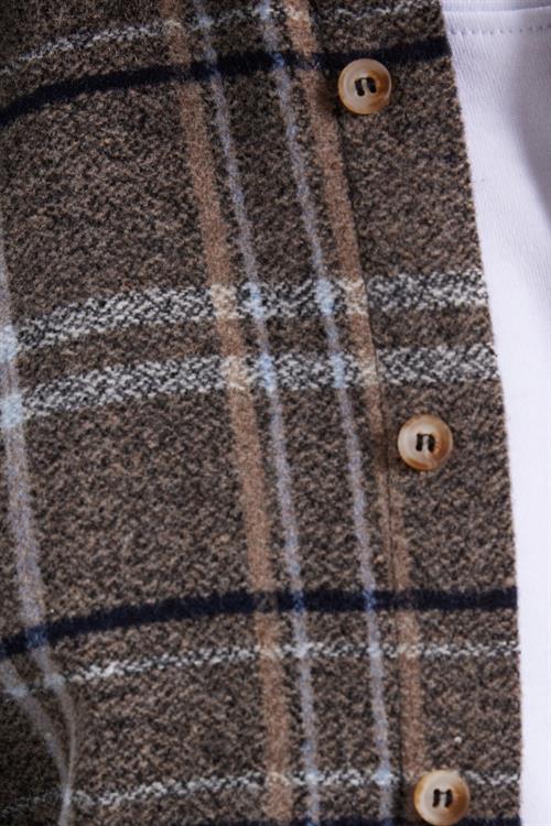 Erkek Slim Fit Dar Kesim Kareli Kışlık Oduncu Gömlek