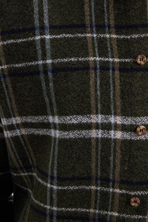 Erkek Slim Fit Dar Kesim Kareli Kışlık Oduncu Gömlek