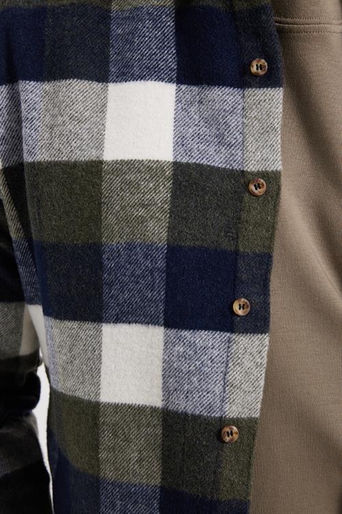 Erkek Slim Fit Dar Kesim Kareli Kışlık Oduncu Gömlek