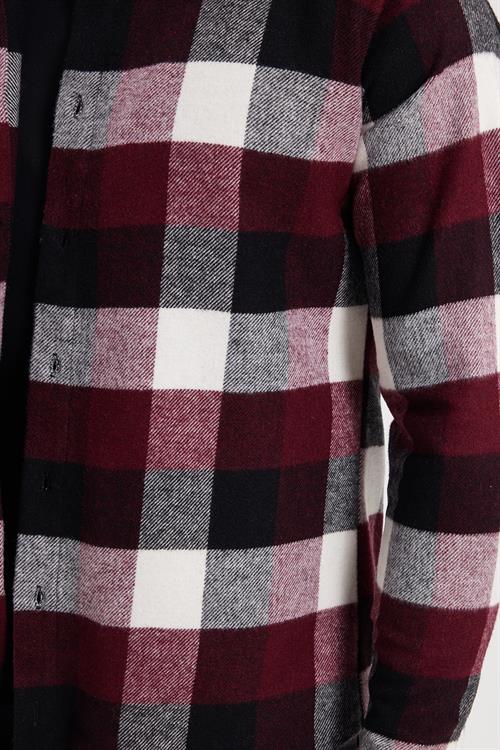 Erkek Slim Fit Dar Kesim Kareli Kışlık Oduncu Gömlek