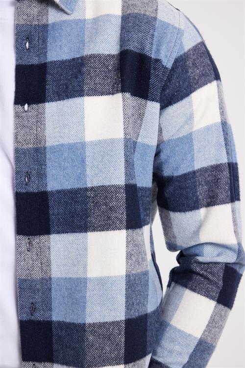 Erkek Slim Fit Dar Kesim Kareli Kışlık Oduncu Gömlek