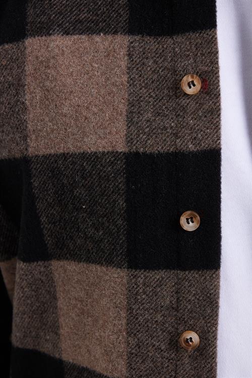Erkek Slim Fit Dar Kesim Kareli Kışlık Oduncu Gömlek
