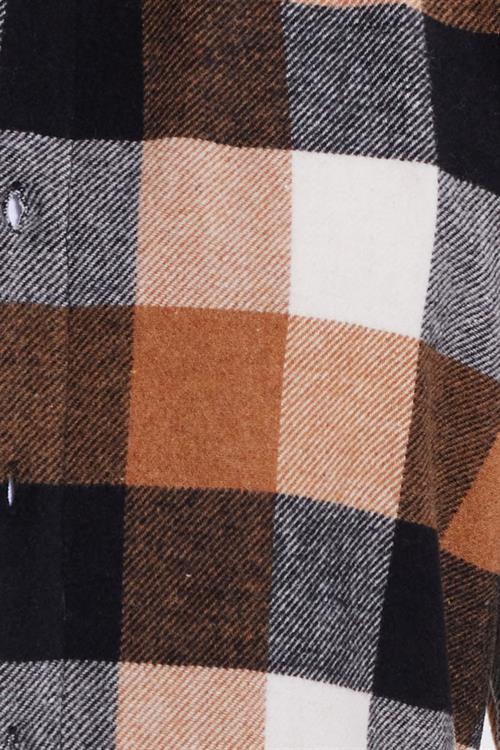 Erkek Slim Fit Dar Kesim Kareli Kışlık Oduncu Gömlek
