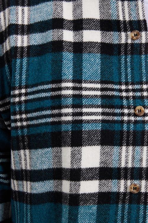 Erkek Slim Fit Dar Kesim Kareli Kışlık Oduncu Gömlek