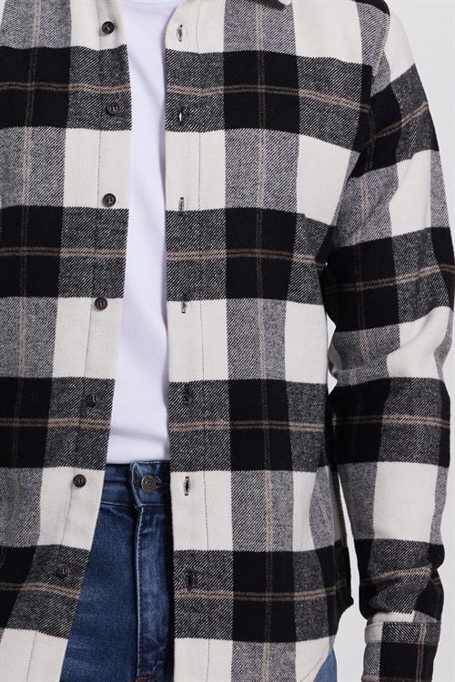 Erkek Slim Fit Dar Kesim Kareli Kışlık Oduncu Gömlek