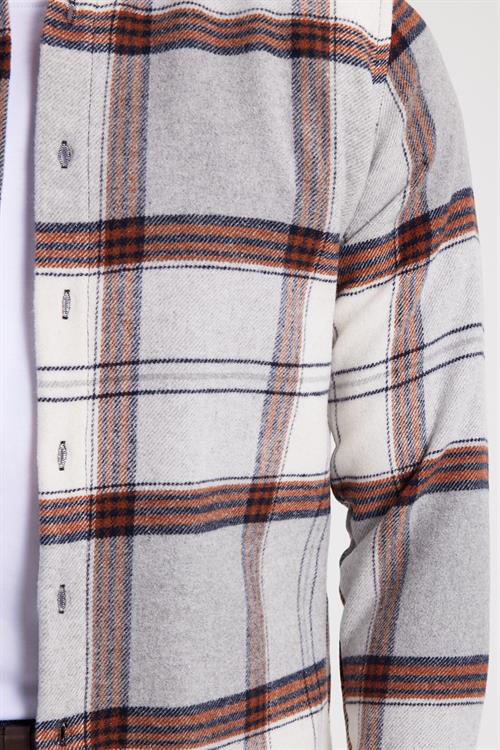 Erkek Slim Fit Dar Kesim Kareli Kışlık Oduncu Gömlek
