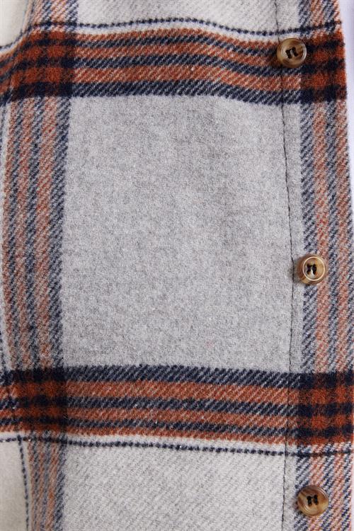 Erkek Slim Fit Dar Kesim Kareli Kışlık Oduncu Gömlek
