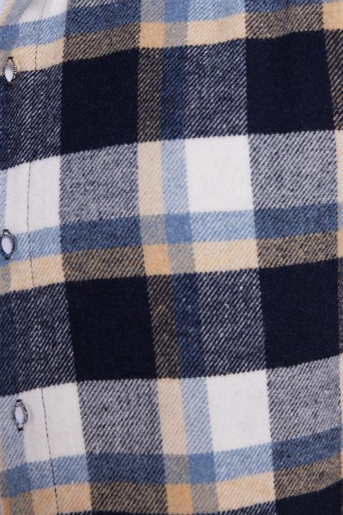 Erkek Slim Fit Dar Kesim Kareli Kışlık Oduncu Gömlek
