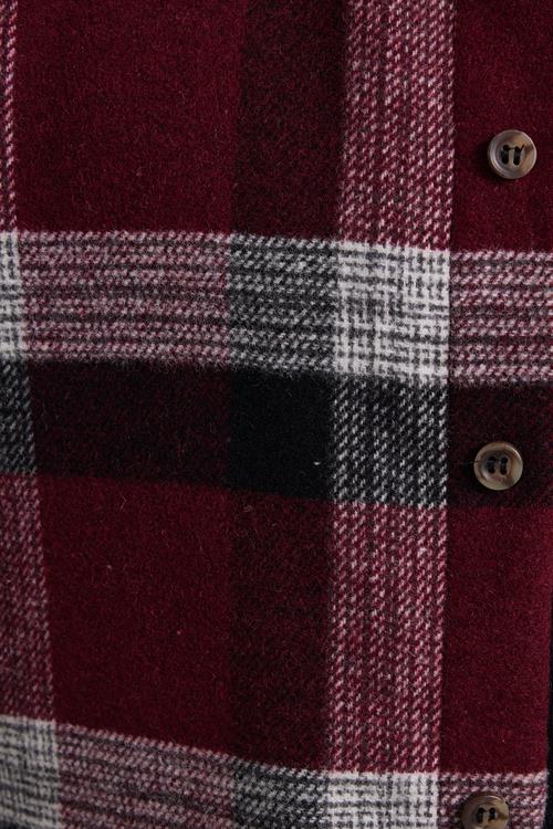 Erkek Slim Fit Dar Kesim Kareli Kışlık Oduncu Gömlek