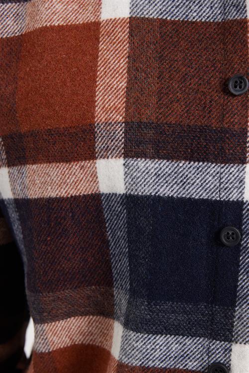 Erkek Slim Fit Dar Kesim Kareli Kışlık Oduncu Gömlek