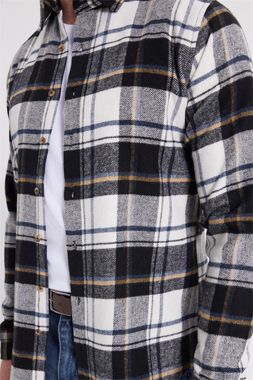 Erkek Slim Fit Dar Kesim Kareli Kışlık Oduncu Gömlek