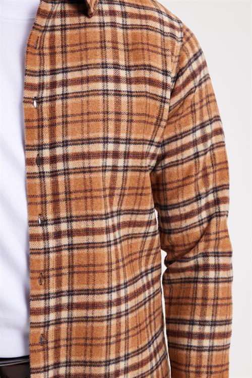 Erkek Slim Fit Dar Kesim Kareli Kışlık Oduncu Gömlek