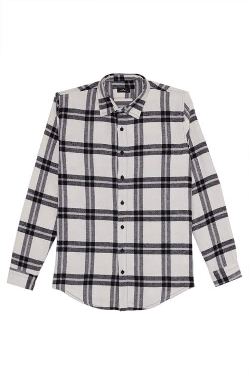Erkek Slim Fit Dar Kesim Kareli Kışlık Oduncu Gömlek