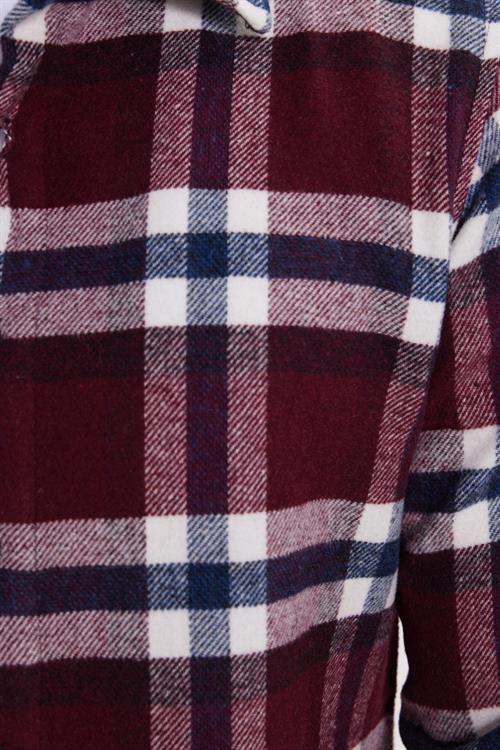 Erkek Slim Fit Dar Kesim Kareli Kışlık Oduncu Gömlek