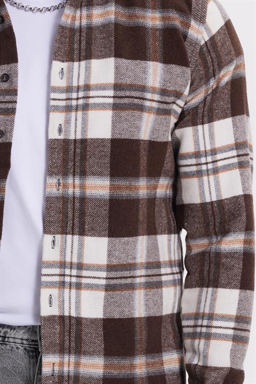 Erkek Slim Fit Dar Kesim Kareli Kışlık Oduncu Gömlek