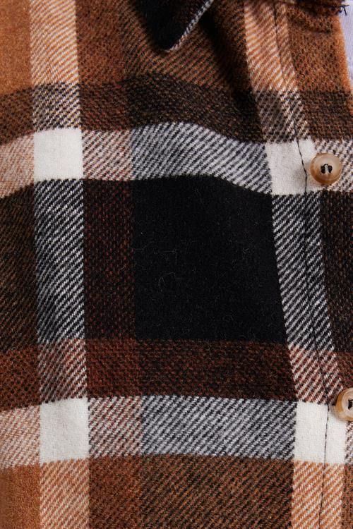 Erkek Slim Fit Dar Kesim Kareli Kışlık Oduncu Gömlek