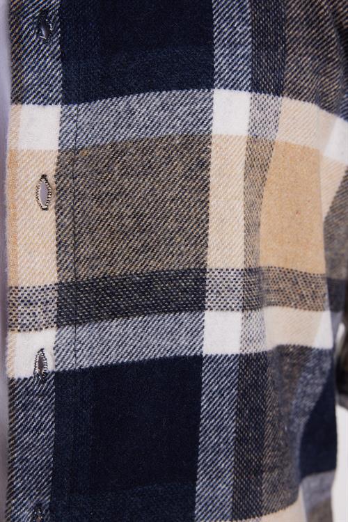Erkek Slim Fit Dar Kesim Kareli Kışlık Oduncu Gömlek