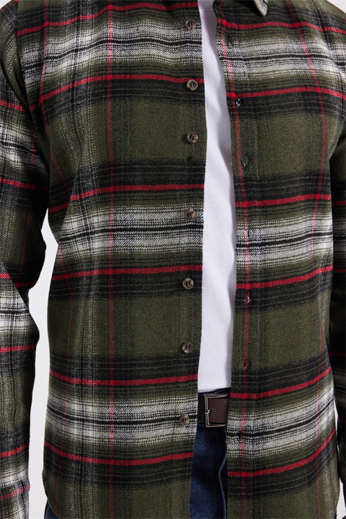 Erkek Slim Fit Dar Kesim Kareli Kışlık Oduncu Gömlek