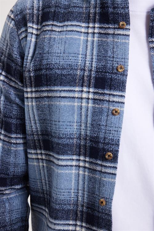 Erkek Slim Fit Dar Kesim Kareli Kışlık Oduncu Gömlek