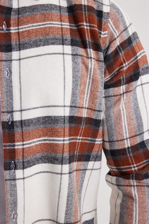 Erkek Slim Fit Dar Kesim Kareli Kışlık Oduncu Gömlek