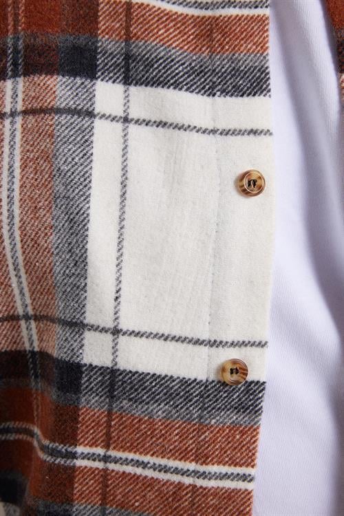 Erkek Slim Fit Dar Kesim Kareli Kışlık Oduncu Gömlek