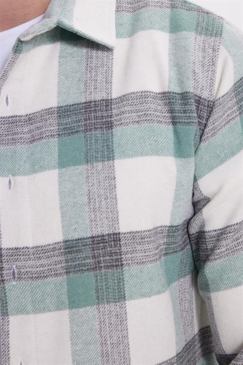 Erkek Slim Fit Dar Kesim Kareli Kışlık Oduncu Gömlek