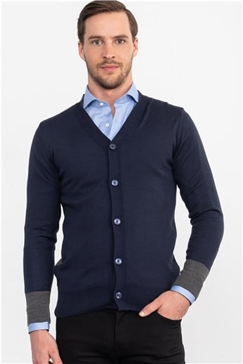 Erkek Slim Fit Lacivert Hırka