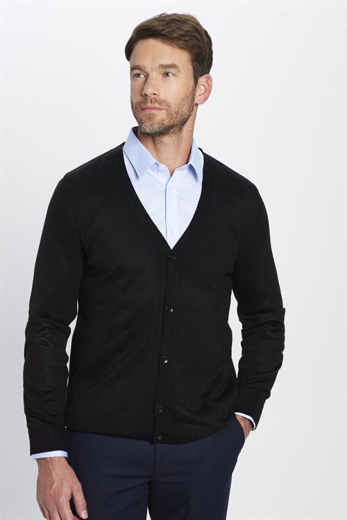Slim Fit Dar Kesim Düğmeli Düz Tüylenmeyen Yumuşak Dokulu Erkek Hırka