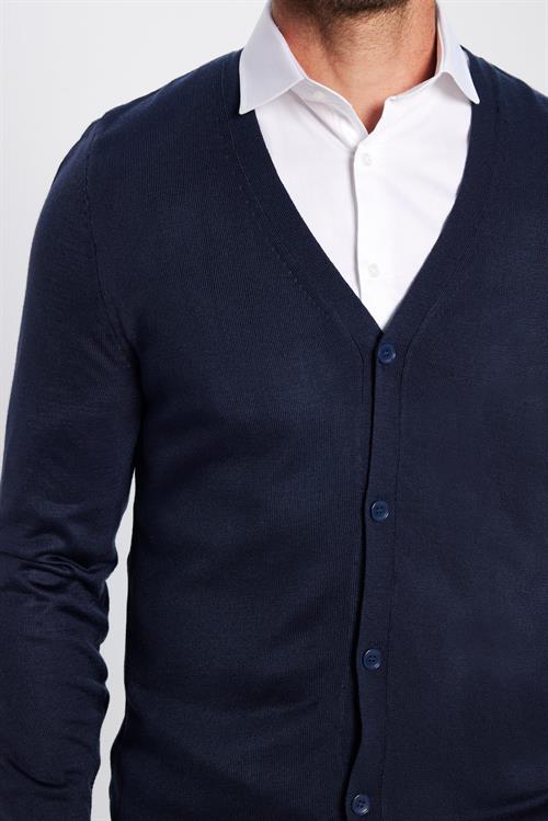 Slim Fit Dar Kesim Düğmeli Düz Tüylenmeyen Yumuşak Dokulu Erkek Hırka