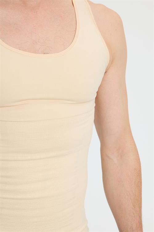 Erkek Süper Slim Fit Extra Dar Kesim Lastikli Ten Rengi Atlet Korse