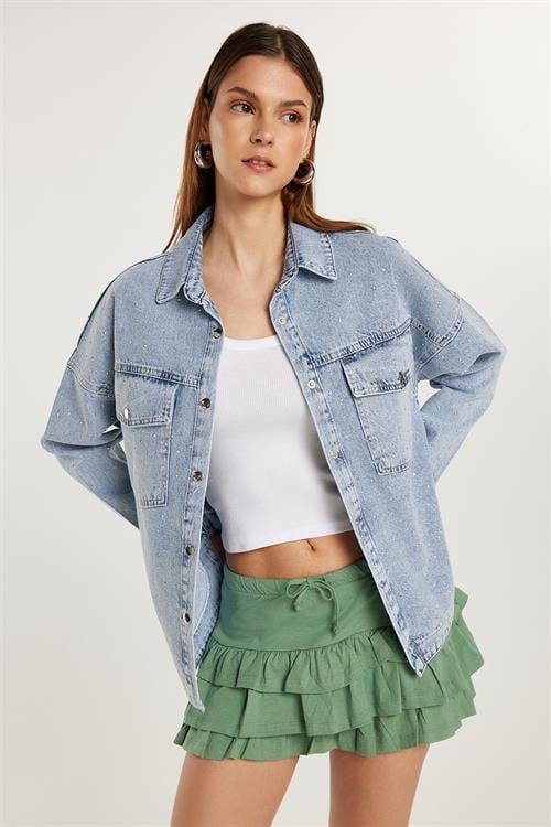 Kadın Regular Fit %100 Pamuk Düz Yeşil Etek