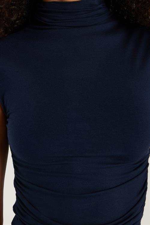 Kadın Regular Fit Sıfır Kol Lacivert Bluz