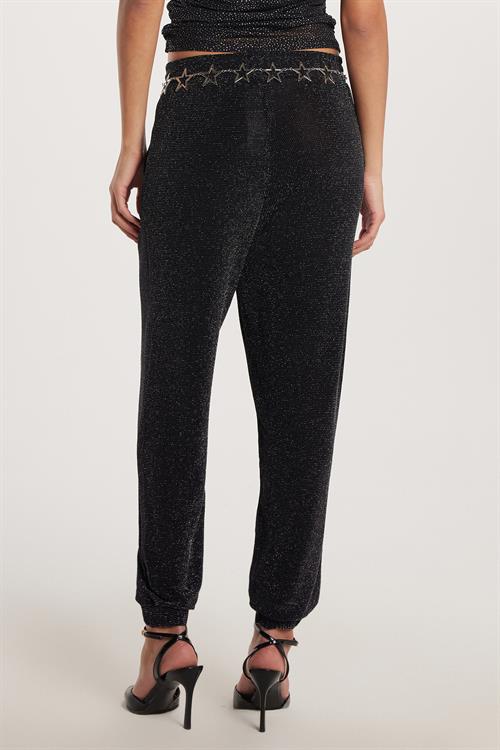 Kadın Slim Fit Dar Kesim Lastikli Paça Siyah Pantolon