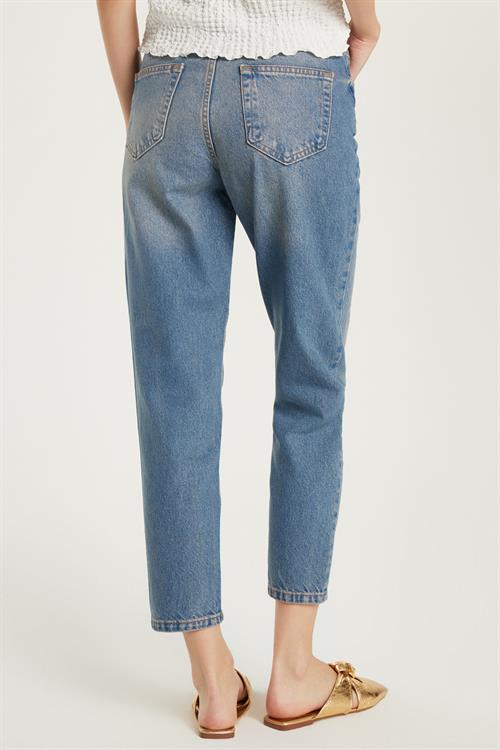 Kadın Regular Fit Boru Paça Füme Jean Kot Pantolon